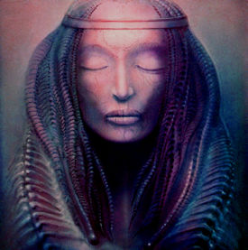 Painting by Swiss artis H.R. Geiger
