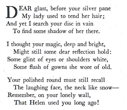 To a Discarded Mirror (reversed)